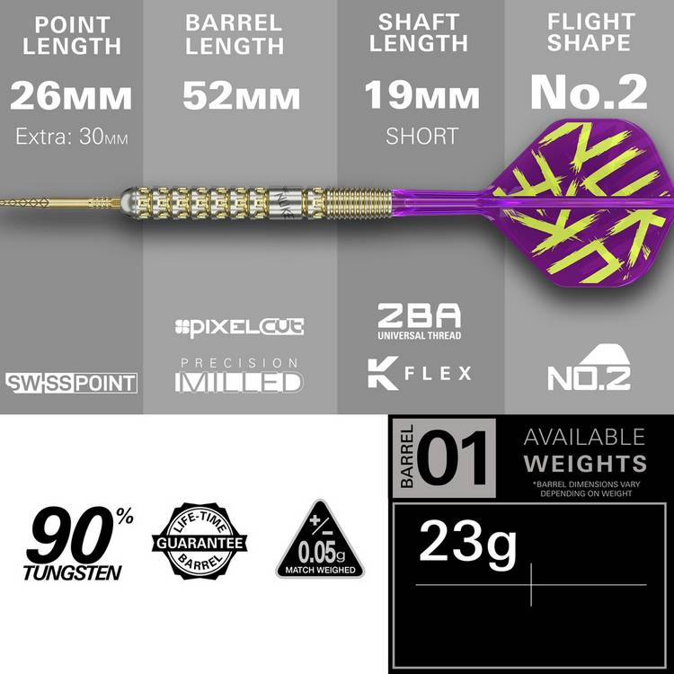 Target Luke Littler Prodigy 23g tungsten darts set (British brand)