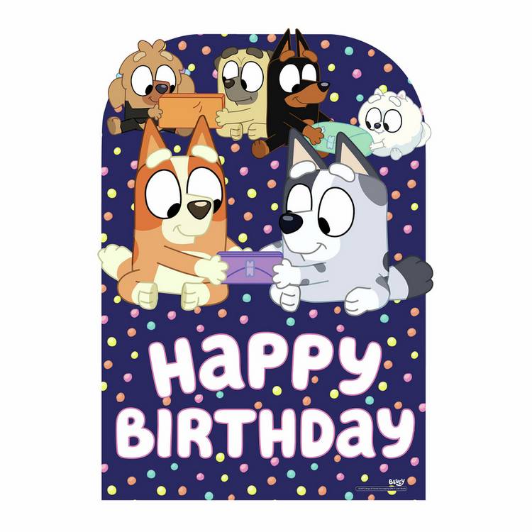 Star Cutouts Bluey and Friends cardboard backdrop, UK version