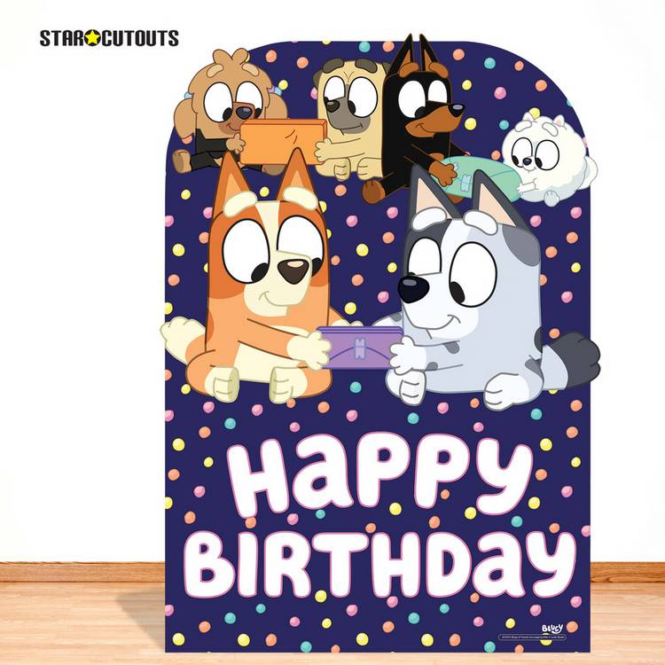 Star Cutouts Bluey and Friends cardboard backdrop, UK version