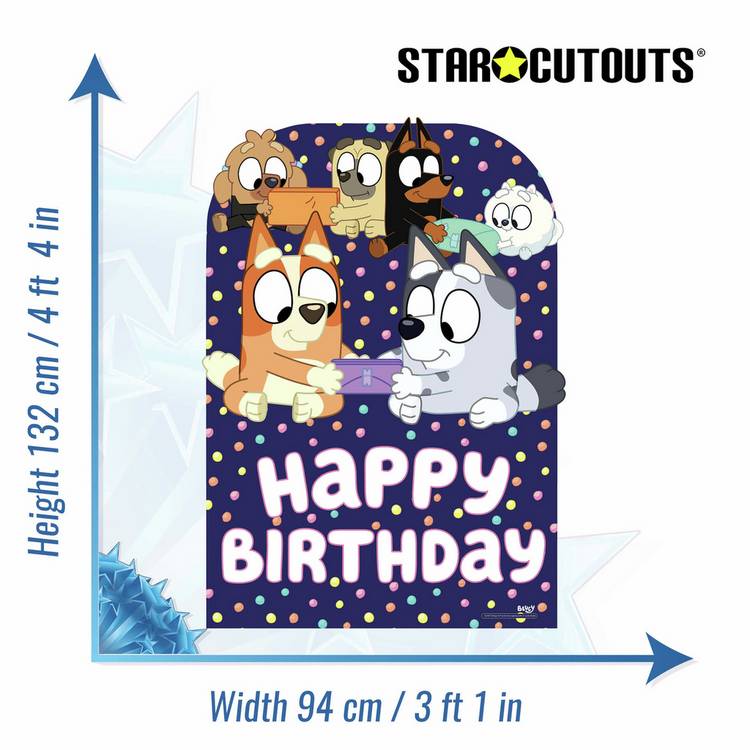 Star Cutouts Bluey and Friends cardboard backdrop, UK version