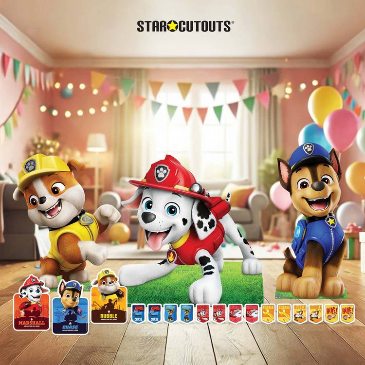 Star Cutouts Paw Patrol cardboard cutout Chase Marshall Rubble (British brand)
