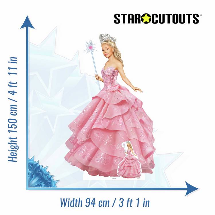 Star Cutouts Wicked Glinda pink cardboard cutout 150cm - British product