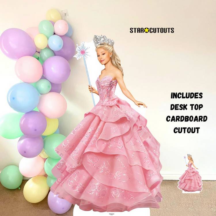 Star Cutouts Wicked Glinda pink cardboard cutout 150cm - British product