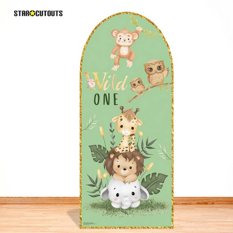 Star Cutouts Wild One jungle cardboard backdrop, imported from the UK