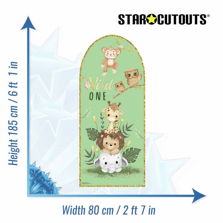 Star Cutouts Wild One jungle cardboard backdrop, imported from the UK