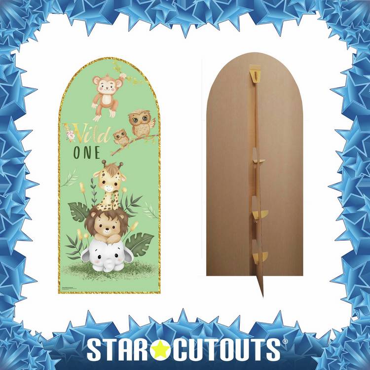 Star Cutouts Wild One jungle cardboard backdrop, imported from the UK