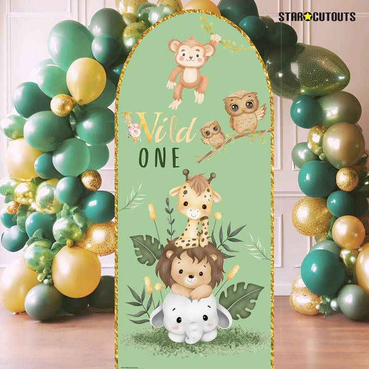 Star Cutouts Wild One jungle cardboard backdrop, imported from the UK