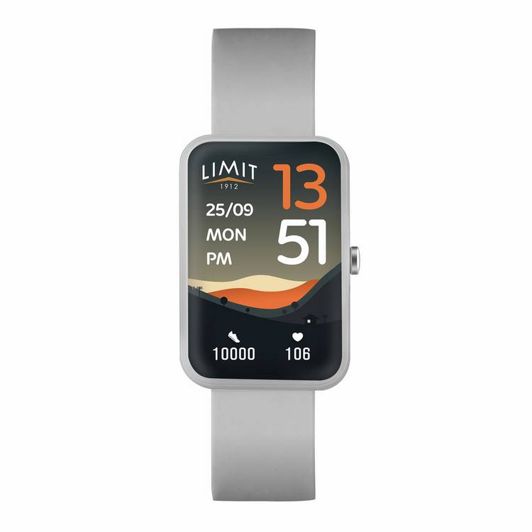 Limit men's grey silicone strap calling smartwatch, imported from the UK