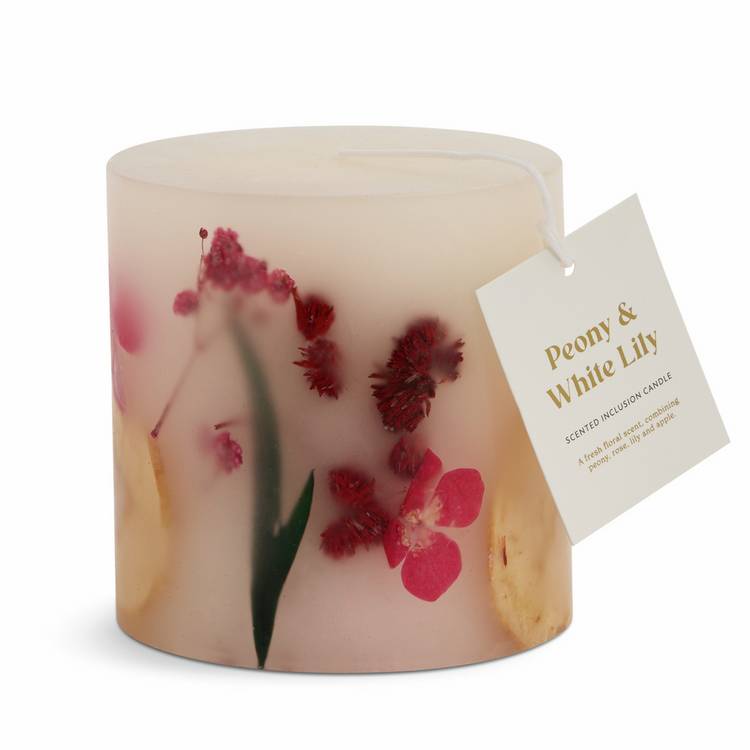 Argos Home Inclusion Candle peony white lily 10.16cm, UK version