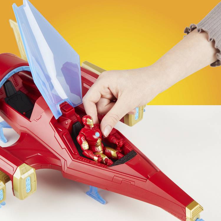 Marvel Avengers Iron Man action figure with battle jet, imported from the UK
