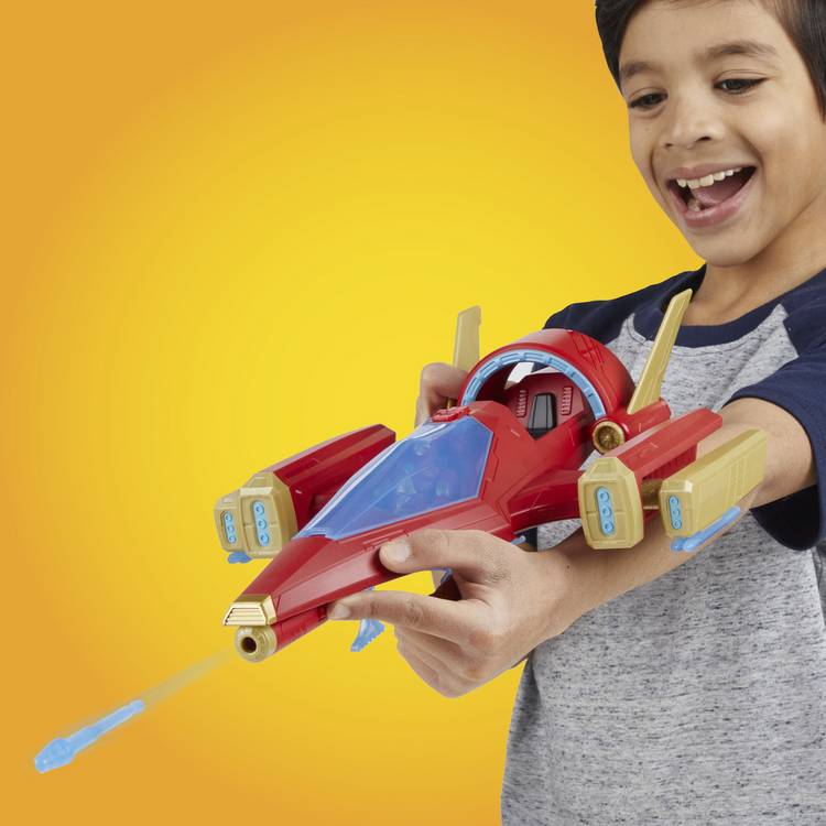Marvel Avengers Iron Man action figure with battle jet, imported from the UK