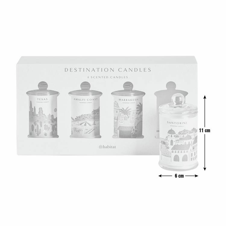 Habitat destinations scented candle gift set of 4 (British brand)