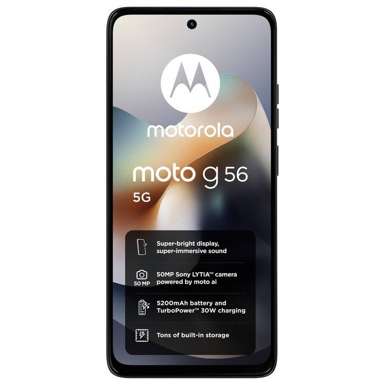 Motorola g56 5G 256GB mobile phone Black Oyster (British brand)