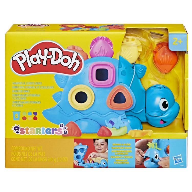 Play-Doh Shapes & Colours Dino playset 6 tubs 5 accessories (British brand)