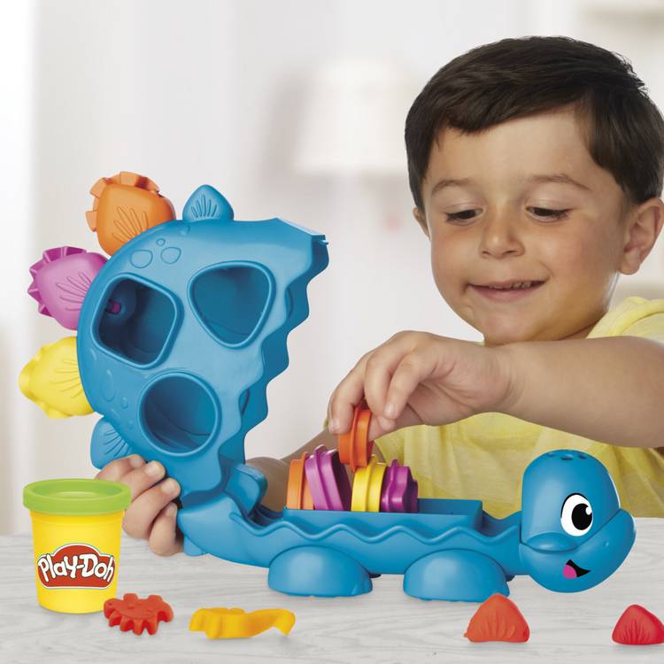 Play-Doh Shapes & Colours Dino playset 6 tubs 5 accessories (British brand)