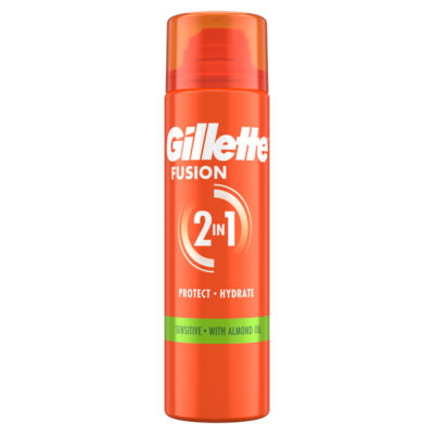 Gillette Fusion sensitive shaving gel 200ml, UK version