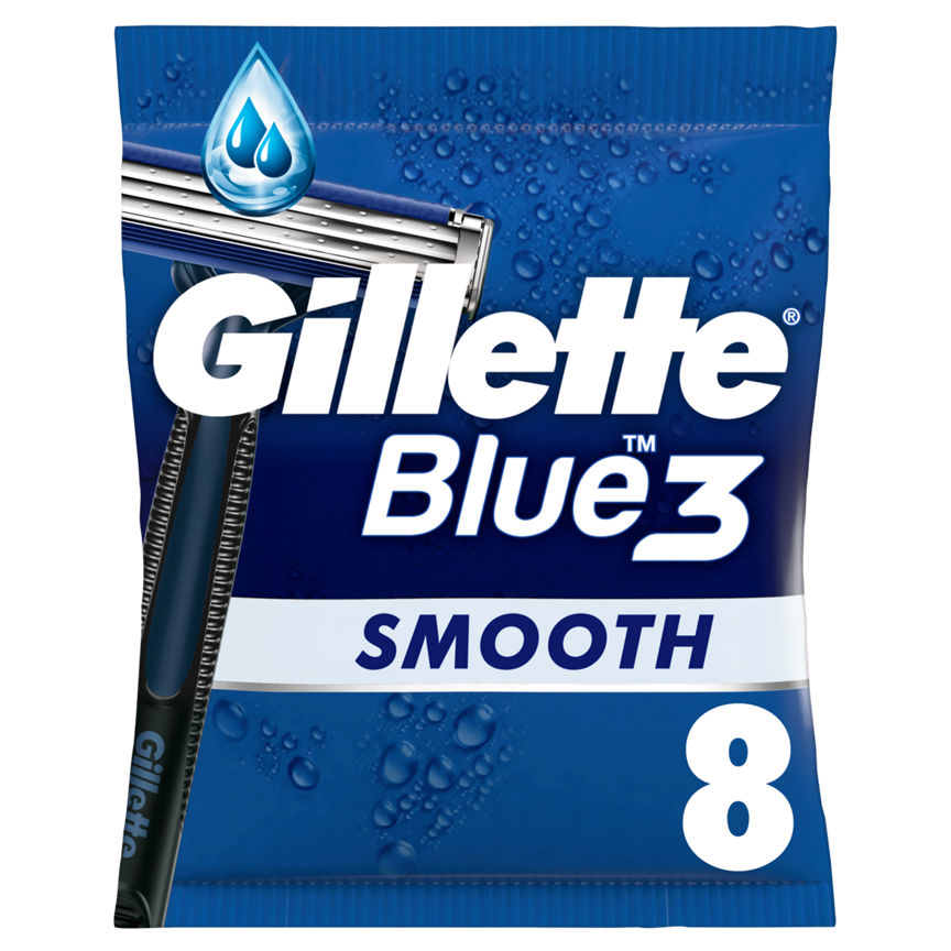 Gillette Blue3 Men's Disposable Razors 8 Pack GOODS ASDA   
