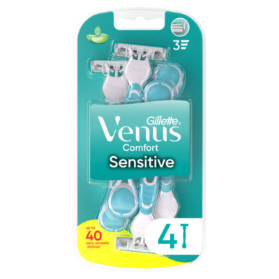 Gillette Venus Comfort Sensitive disposable razors pack of 4 (British brand)