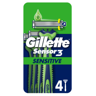 Gillette Sensor3 Sensitive disposable razors 4-pack, UK version