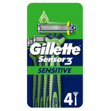 Gillette Sensor3 Sensitive disposable razors 4-pack, UK version