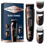 King C Gillette King C Beard Trimmer Cordless 3 Comb Settings Grooming Tool