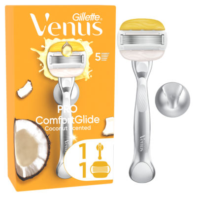 Gillette Venus Pro ComfortGlide Coconut Scented Women's Razor with Olay Moisturiser (British brand)