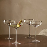 Argos Home champagne coupe glasses silver rim 200ml, imported from the UK