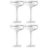 Argos Home champagne coupe glasses silver rim 200ml, imported from the UK