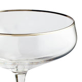 Argos Home champagne coupe glasses silver rim 200ml, imported from the UK