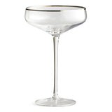 Argos Home champagne coupe glasses silver rim 200ml, imported from the UK