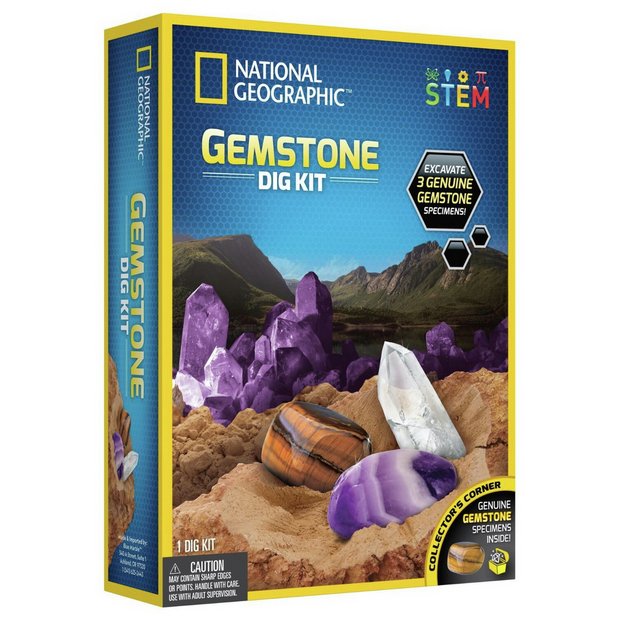 National Geographic Gemstone Dig Kit, size H25.4 W18.4cm, UK version