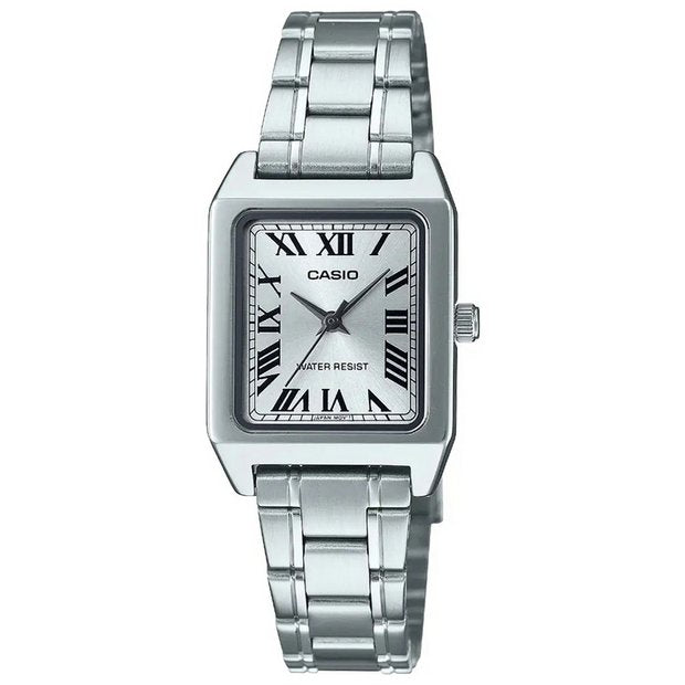 Casio Classic Analogue watch 31mm square case silver dial - British product