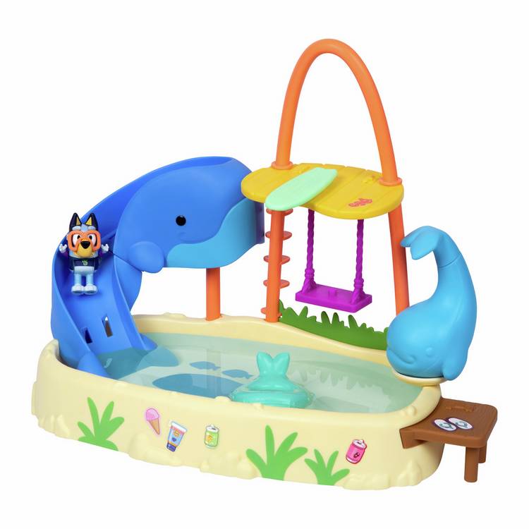 Bluey Whale Water Park Playset with colour-change rashie (British brand)