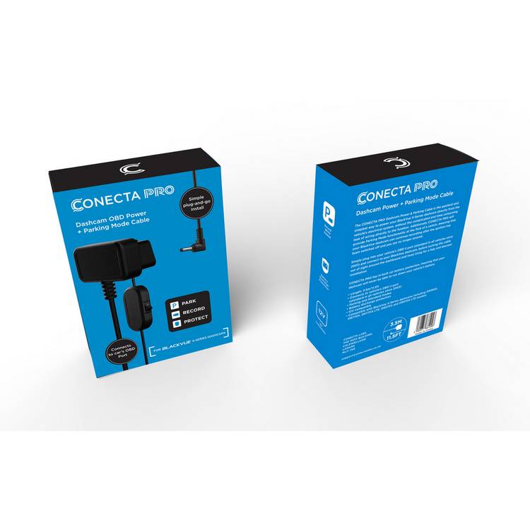 Blackvue Conecta Pro power cable black - British product