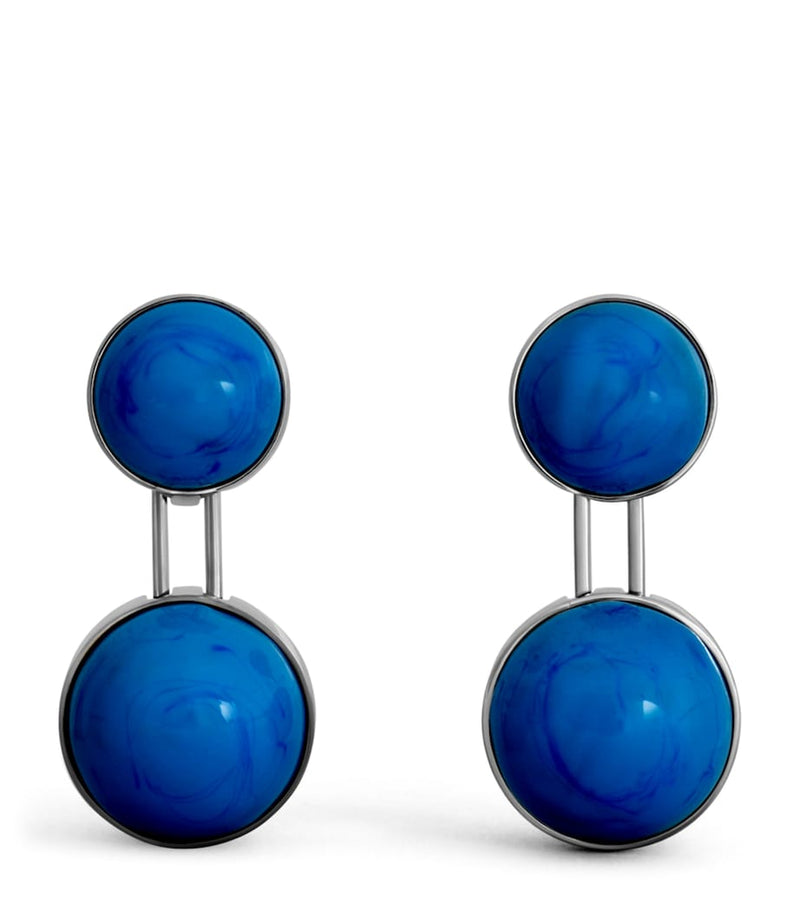 Alaïa small sphere pendant drop earrings brass enamel - British product