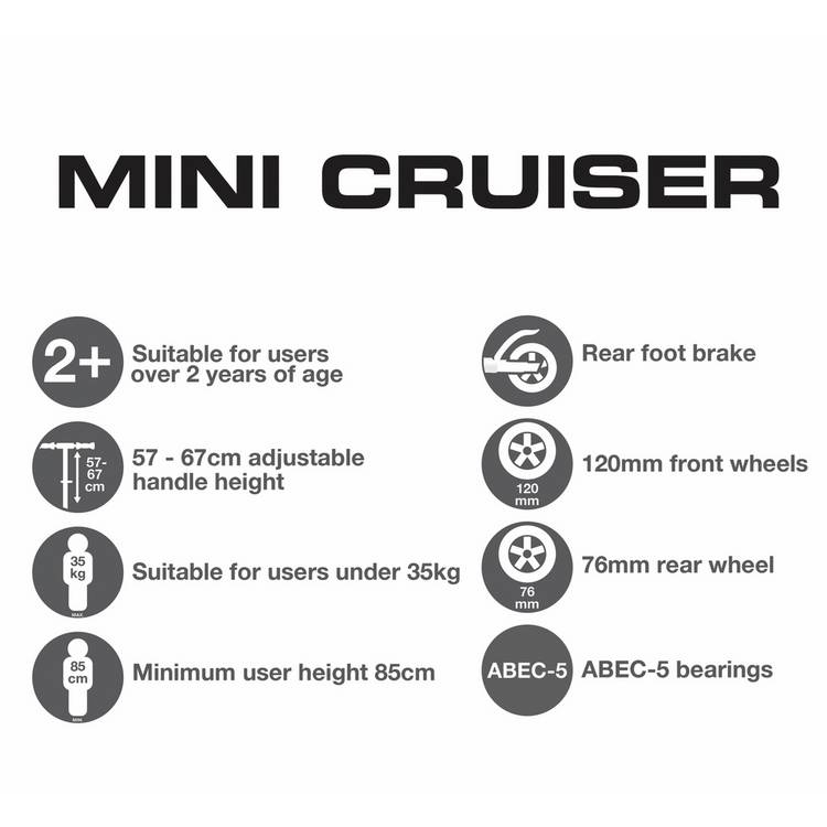 Evo Mini Cruiser Tri-Scooter three-wheel scooter for kids (British brand)