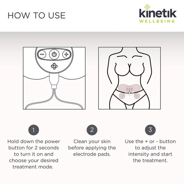 Kinetik Wellbeing Complete Period Pain Reliever TENS device - British product