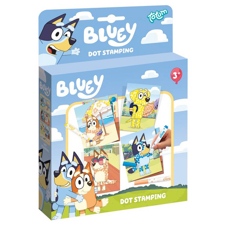 Totum Bluey dot stamping kit with 3 pens and 6 cards (British brand)