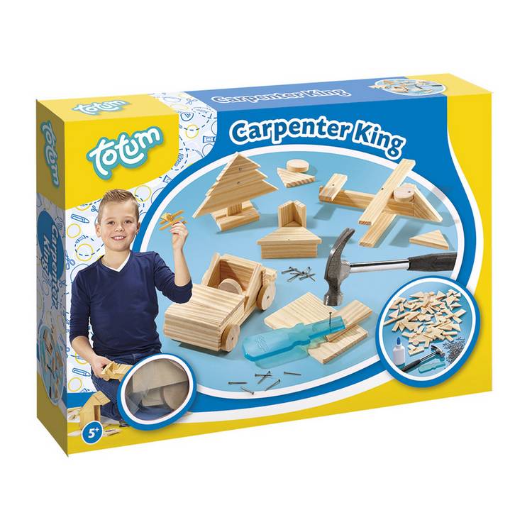 Totum Carpenter King craft set wood pieces hammer - British product