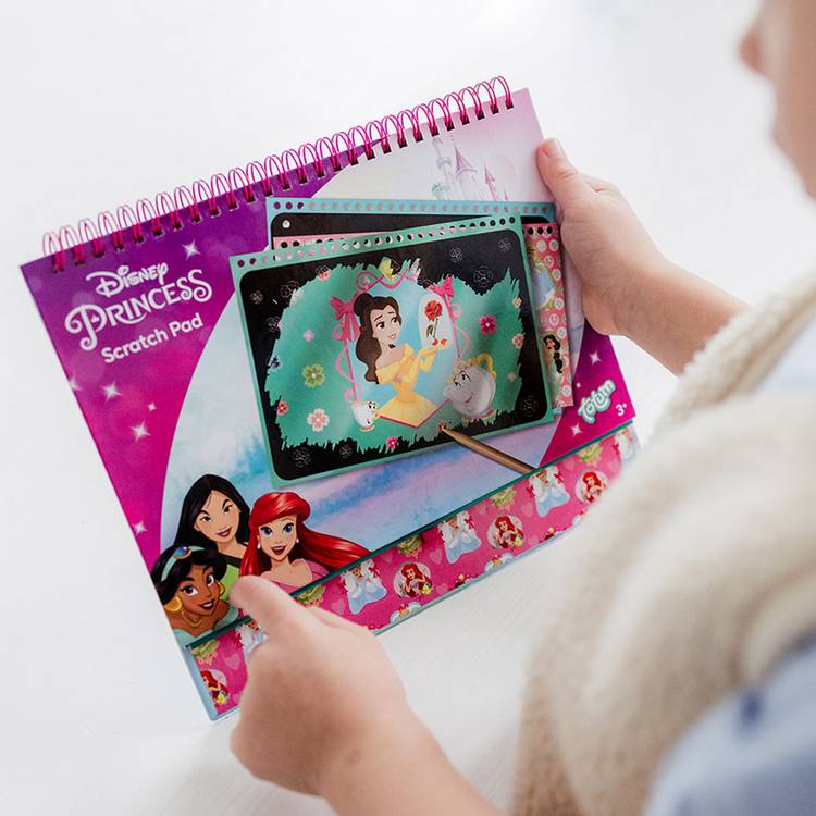 Totum Disney Princess scratchbook with stencil and stickers, imported from the UK