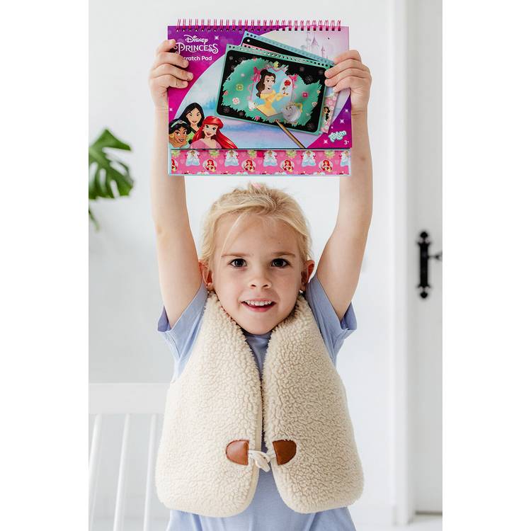 Totum Disney Princess scratchbook with stencil and stickers, imported from the UK
