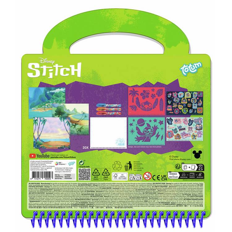 Disney Stitch activity book with stencils and stickers (British brand)