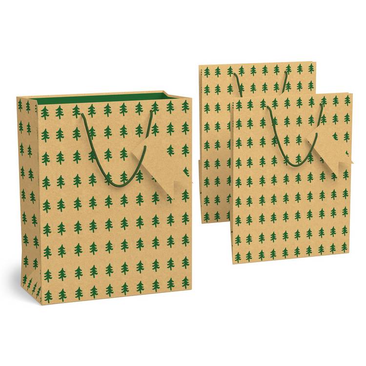 Argos Home tree printed large gift bags pack of 3, imported from the UK