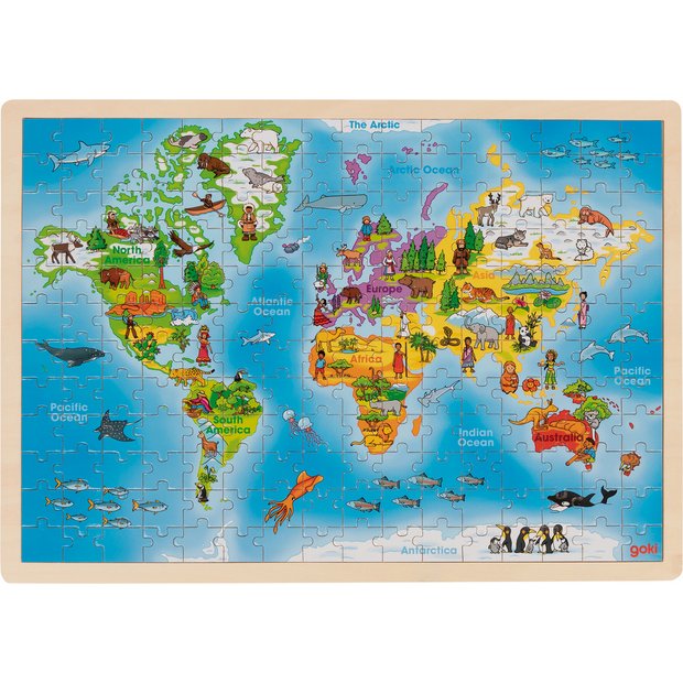 Goki wooden world jigsaw puzzle 192 pieces (British brand)