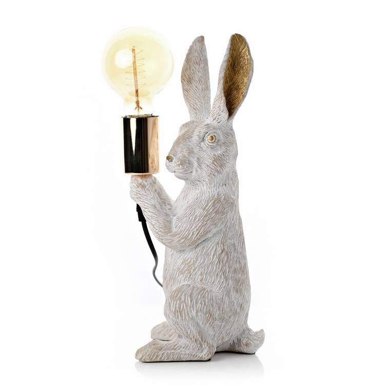 Hestia rabbit table lamp 35cm rose gold, imported from the UK