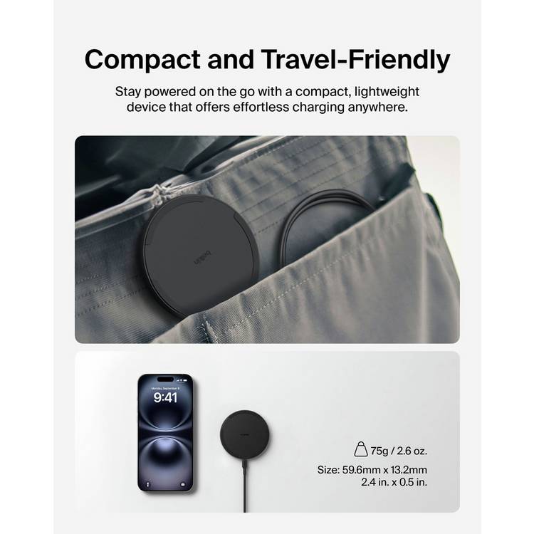 Belkin 15W Qi wireless charger pad black, imported from the UK