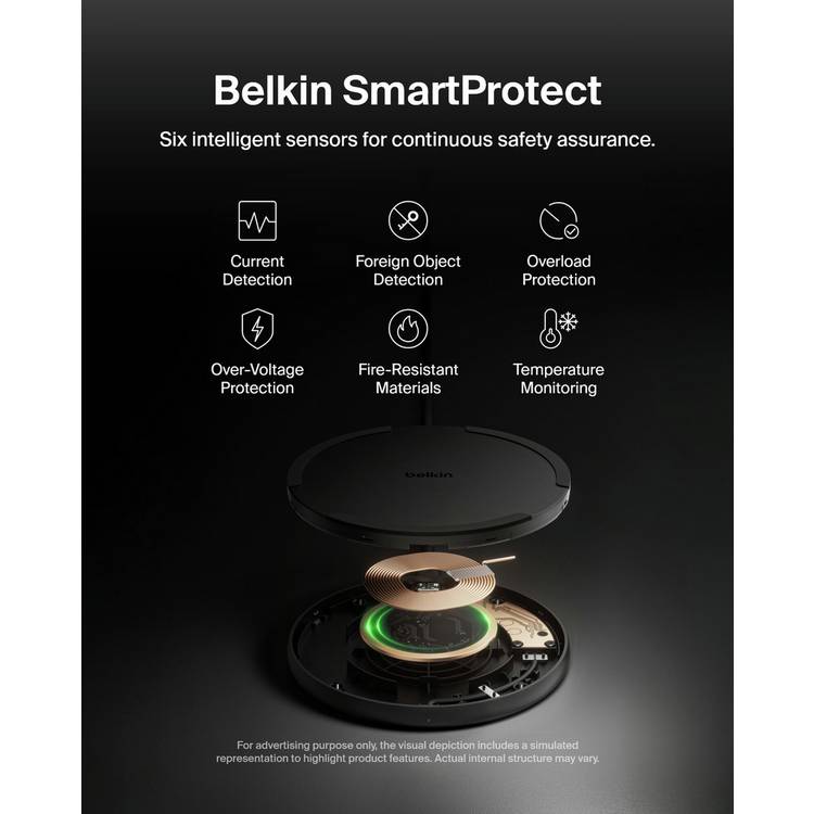 Belkin 15W Qi wireless charger pad black, imported from the UK