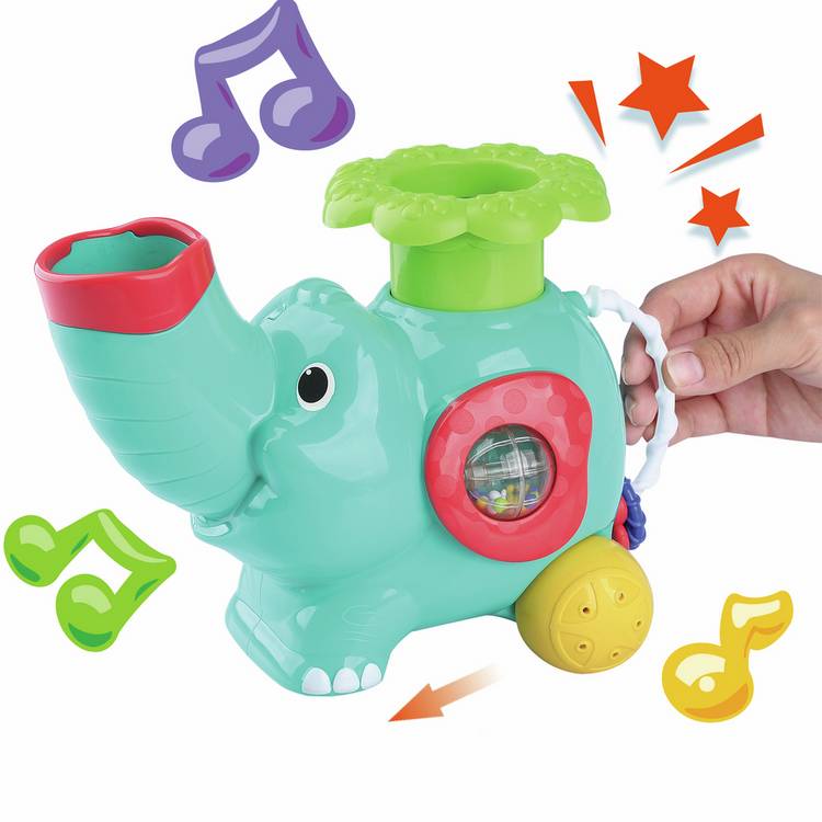 Chad Valley Ball Pop musical elephant toy 25.5cm, imported from the UK