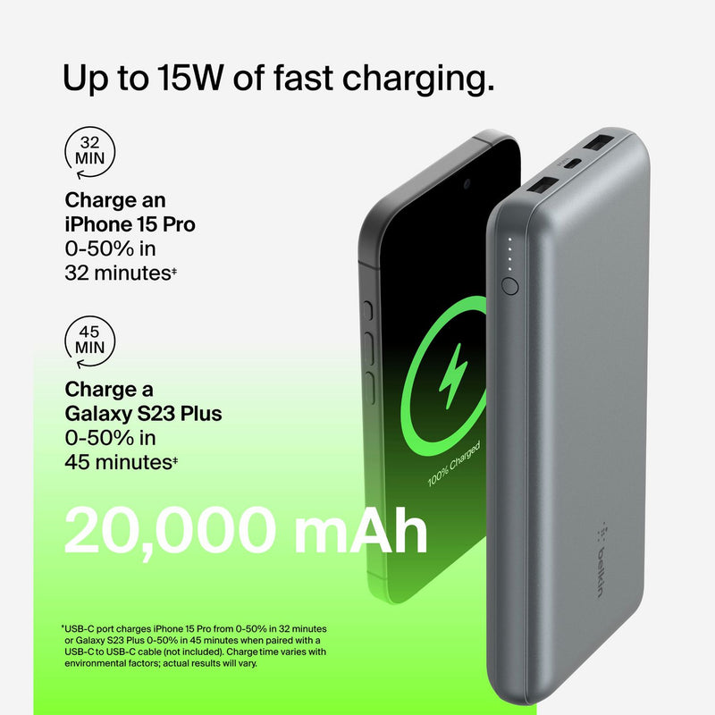 Belkin power bank space grey 20000mAh - British product