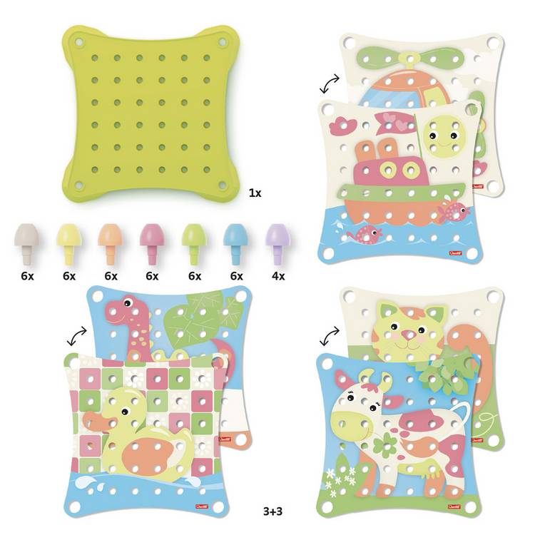 Quercetti PlayEco Jumbo Peggy pegboard set 41 pieces, imported from the UK